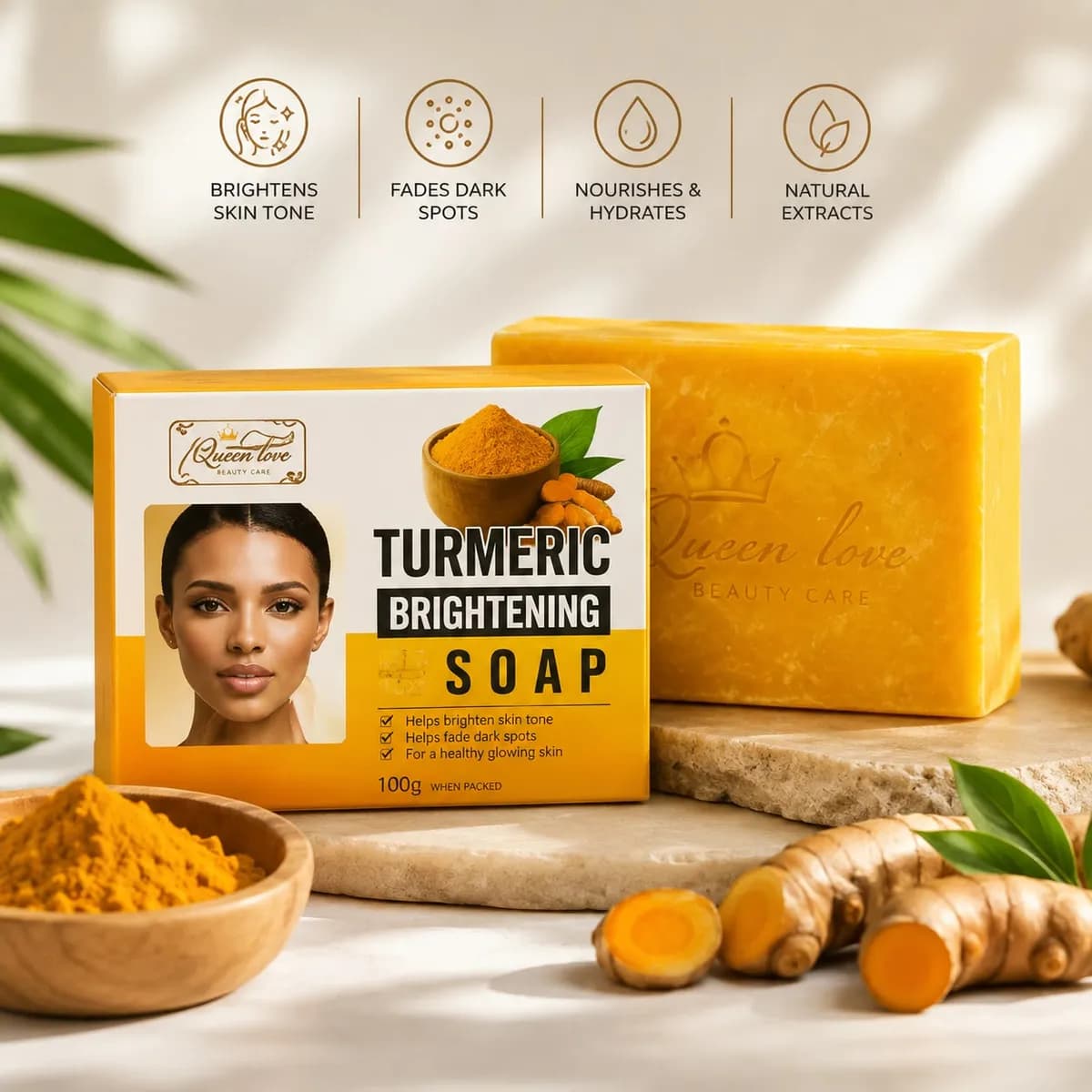 Turmeric Brightening Soap: 100g